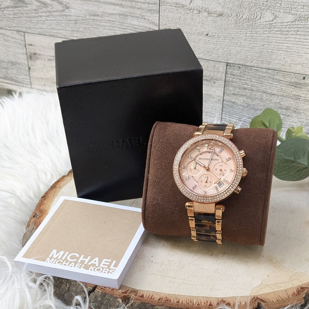 Michael Kors Tortoise Rose Gold Watch